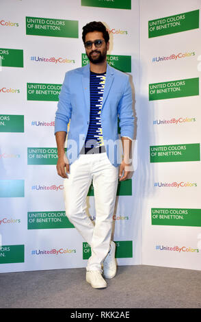 Attore Vicky Kaushal lancio United Colors of Benetton SS19 a raccolta UCB store a Mumbai. Foto Stock