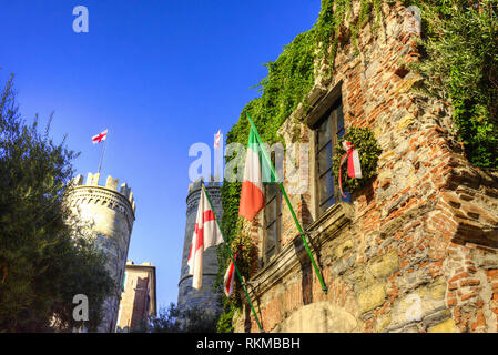 Christopher Columbus House a Genova, Italia. Si tratta di un edificio del XVIII secolo la ricostruzione della casa in cui Cristoforo Colombo è cresciuto. Foto Stock