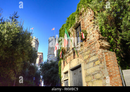 Christopher Columbus House a Genova, Italia. Si tratta di un edificio del XVIII secolo la ricostruzione della casa in cui Cristoforo Colombo è cresciuto. Foto Stock