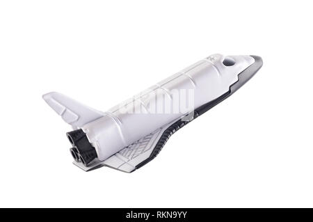 Space Shuttle isolati su sfondo bianco Foto Stock