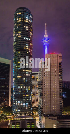 Grattacieli di Kuala Lumpur in Malesia centro città skyline Foto Stock