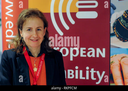 Carlota Besozzi, altoparlante, Giornata europea delle persone con disabilità, Commissione europea, Bruxelles, Belgoum Foto Stock