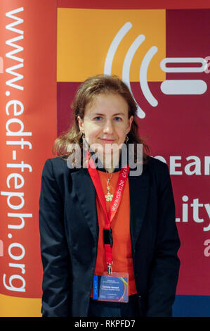 Carlota Besozzi, altoparlante, Giornata europea delle persone con disabilità, Commissione europea, Bruxelles, Belgoum Foto Stock