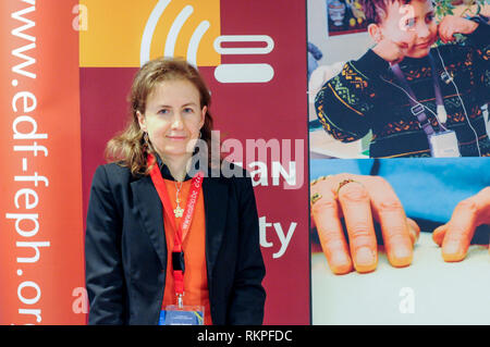 Carlota Besozzi, altoparlante, Giornata europea delle persone con disabilità, Commissione europea, Bruxelles, Belgoum Foto Stock