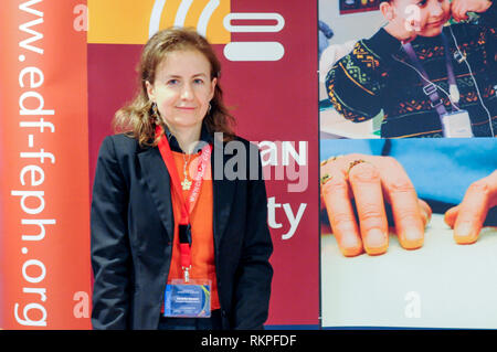 Carlota Besozzi, altoparlante, Giornata europea delle persone con disabilità, Commissione europea, Bruxelles, Belgoum Foto Stock