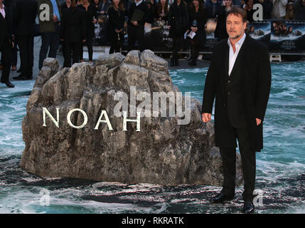 Londra, UK, 31 marzo 2014 Russell Crowe arriva in UK premiere di 'Noè' di Odeon Leicester Square Foto Stock