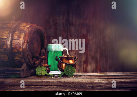 Lucky concetto. La festa di san Patrizio ancora in vita con lo spazio per il tuo testo Foto Stock