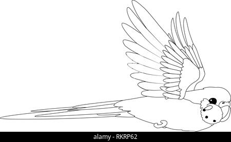 Vettore animale cartoon clip art battenti budgerigar Illustrazione Vettoriale