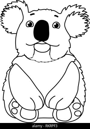 Vector cartoon clipart animale grazioso Koala bear Illustrazione Vettoriale
