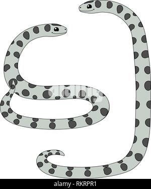 Vector cartoon clipart animale anaconda snake impostato Illustrazione Vettoriale