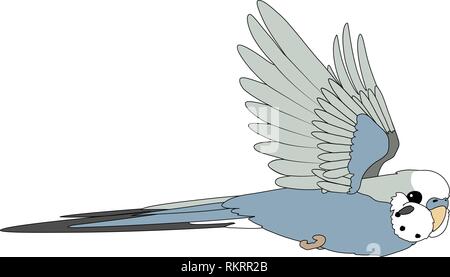 Vettore animale cartoon clip art battenti budgerigar Illustrazione Vettoriale