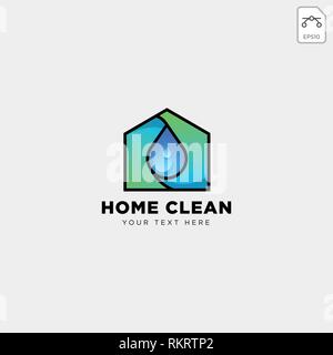 Pulire la casa o home logo creativo template vettoriale icona illustrazione elemento isolato - vettore Illustrazione Vettoriale