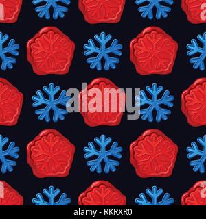 Vector cartoon seamless pattern inverno clip art Illustrazione Vettoriale