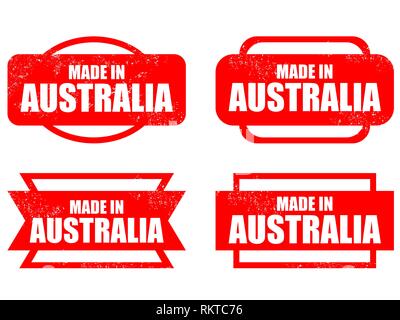 Realizzato in Australia - grunge timbro vettore isolato. Illustrazione Vettoriale
