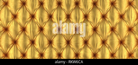 Golden sfondo tufted 3d rendering immagine Foto Stock