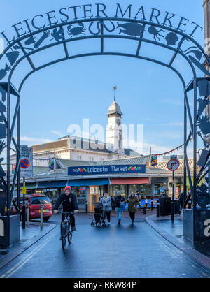 L'ingresso al mercato di Leicester. Foto Stock