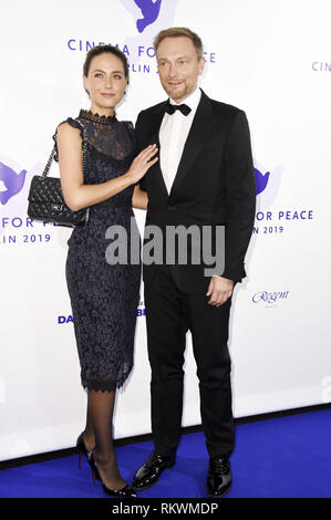 Berlino, Germania. Xi Febbraio, 2019. Christian Lindner mit Freundin Franca Lehfeldt bei der Cinema per la pace Gala 2019 im WECC - Westhafen Eventi & Convention Center. Berlino, 11.02.2019 | Utilizzo di credito in tutto il mondo: dpa/Alamy Live News Foto Stock