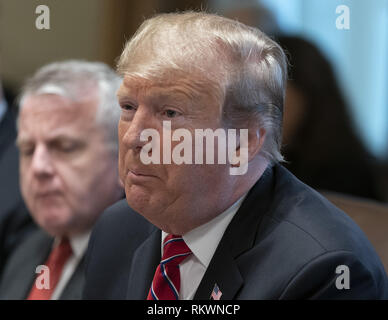 Washington, Distretto di Columbia, Stati Uniti d'America. 12 Feb, 2019. Il Presidente degli Stati Uniti, Trump partecipa a una riunione del gabinetto, 12 febbraio 2019 presso la Casa Bianca di Washington, DC. Credito: Chris Kleponis/Piscina via CNP Credito: Chris Kleponis/CNP/ZUMA filo/Alamy Live News Foto Stock