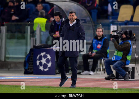 Roma, Italia. 12 Feb, 2019. Foto di Fabio Rossi/Roma/LaPresse 12/02/2019 Roma (Italia) Sport Calcio Roma-Porto Champions League 2018/2019 - Stadio Olimpico Nella foto: Sergio Conceicao Foto Fabio Rossi/Roma/LaPresse 12/02/2019 Roma (Italia) Sport Soccer Roma-Porto Champions League 2018/2019 - Stadio Olimpico nel pic: Sergio Conceicao Credito: LaPresse/Alamy Live News Foto Stock