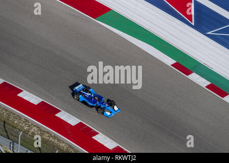 Austin, Texas, Stati Uniti d'America. 12 Feb, 2019. FELIX ROSENQVIST (10) di Sweeden passa attraverso le spire durante la pratica per la IndyCar Test di primavera presso il circuito delle Americhe di Austin, Texas. (Credito Immagine: © Walter G Arce Sr Asp Inc/ASP) Foto Stock