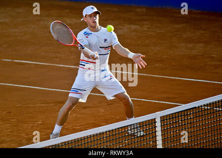 Buenos Aires, Argentina. 12 feb 2019. Diego Schwartzman (Argentina), il locale preferito in Argentina Open 2019, un ATP torneo 250 Credito: Mariano Garcia/Alamy Live News Foto Stock