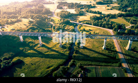 Ponte ferroviario di Lyduvenai, Lituania Foto Stock