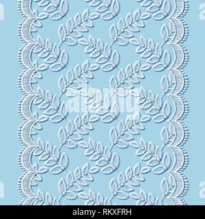 Lace seamless pattern con foglie decorativa Foto Stock