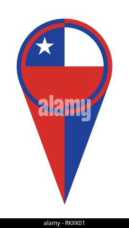 Il Cile puntatore mappa contatto posizione dell'icona marcatore flag Illustrazione Vettoriale