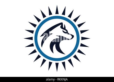 icona del concetto di logo astratto di wolf Illustrazione Vettoriale