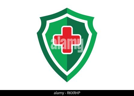 protezione sanitaria protezione medica scudo Illustrazione Vettoriale