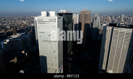 Una vista dall'area di visualizzazione nella parte superiore del Governo Metropolitano di Tokyo edificio Foto Stock