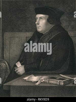 "Thomas Cromwell, Conte di Essex', (a metà del XIX secolo). Creatore: William Holl I. Foto Stock