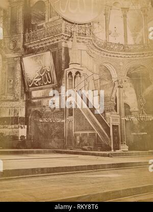 Interno di Hagia Sophia, Istanbul, Turchia, xix secolo. Creatore: sconosciuto. Foto Stock