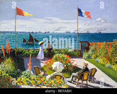 Giardino a Sainte Adresse di Claude Monet, pittura impressionista, 1867 Foto Stock