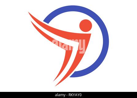 La lettera i logo astratto vettore icona concept design piatto Foto Stock