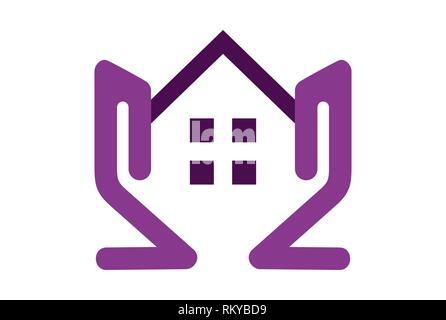 Residence home estate vettore icona vettore logo concept design piatto Foto Stock