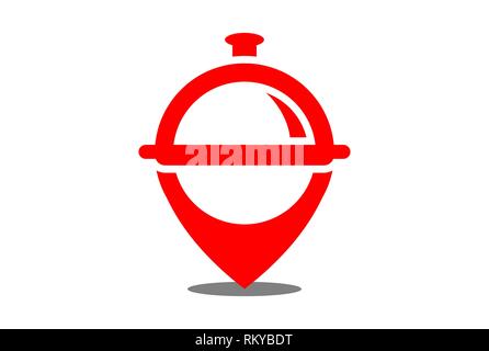 Ristorante Posizione vettore icona logo vector concept design piatto Foto Stock