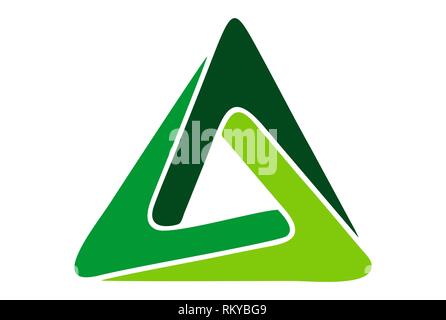 Logo triangolo concetto icona vettore vettore concept design piatto Foto Stock