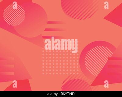 Geometrica pattern senza giunture. Forme geometriche con gradiente, stile di Memphis. Zine cultura sfondo astratto. Illustrazione Vettoriale Illustrazione Vettoriale