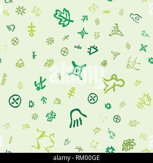 Streamless pattern con icone topografica. Disegno di progettazione di elementi della mappa. Stile Cartoon collection. Illustrazione Vettoriale