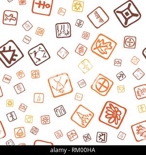 Streamless pattern con icone topografica. Vettore illustrazione astratta. Illustrazione Vettoriale