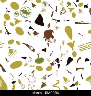 Vector streamless pattern con icone topografica. Illustrazione astratta. Illustrazione Vettoriale