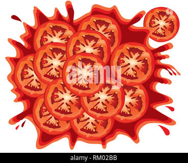 Freschi fette di pomodoro Foto Stock