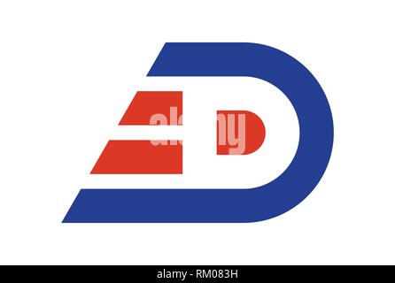 Icona con il logo lettera D FAST Express Illustrazione Vettoriale