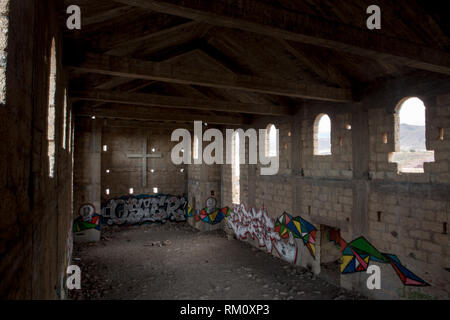 Abbandonato il villaggio di lebbrosi in Abades, Tenerife Sud Foto Stock