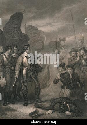 "Cromwell sopprimendo la Mutiny nell'esercito', c1640s, (a metà del XIX secolo). Creatore: J Rogers. Foto Stock