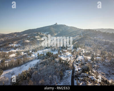 Torino, Italia, orario invernale a Torino, drone fotografia aerea della città. Foto Stock