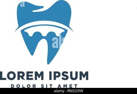 Dental D lettera iniziale di un sano modello di logo illustrazione vettoriale icona elemento isolato - vettore Illustrazione Vettoriale