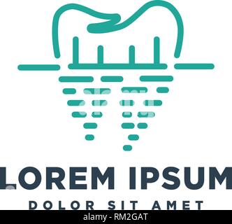 Dental D lettera iniziale di un sano modello di logo illustrazione vettoriale icona elemento isolato - vettore Illustrazione Vettoriale