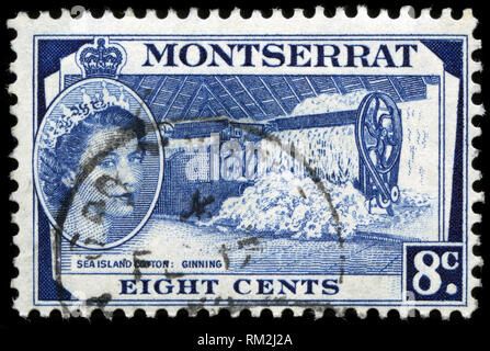 Francobollo da Montserrat nella serie Definitives rilasciato in 1955 Foto Stock